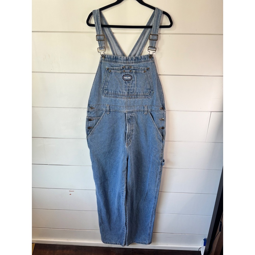 Paco Jeans Denim Overalls Mens Large Blue Excellent 90s Vintage Cinch Back Baggy